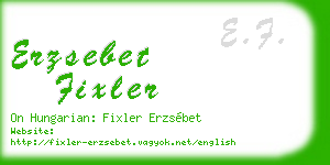 erzsebet fixler business card